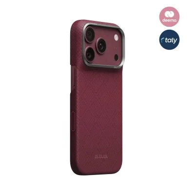 Pitaka (Argyle) Edge Case for iPhone 18 Pro - Burgundy